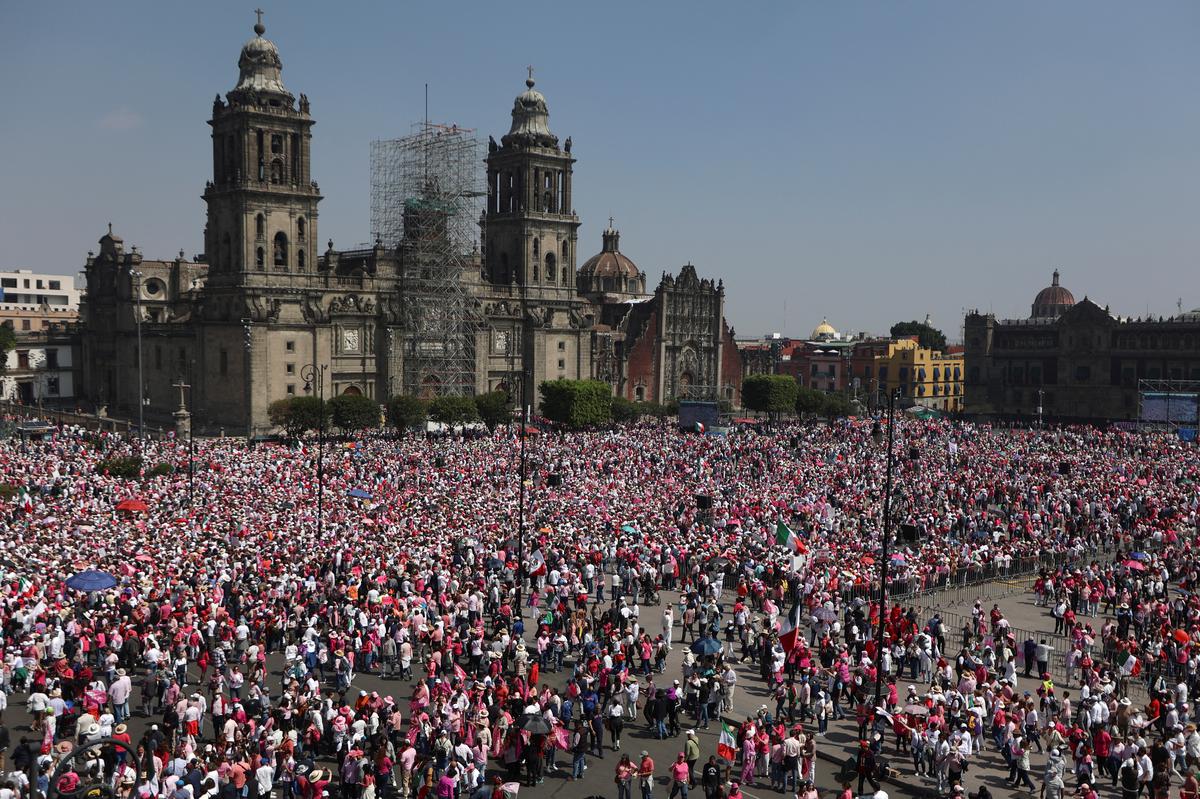 Tens of thousands rail against Mexico’s president and ruling party in ‘march for democracy’